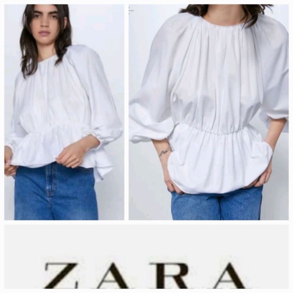 Elastic peplum Blouse